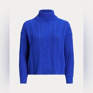 Polo Ralph Lauren 100% Wool Royal Blue Turtleneck Sweater‎ Women’s size Medium
